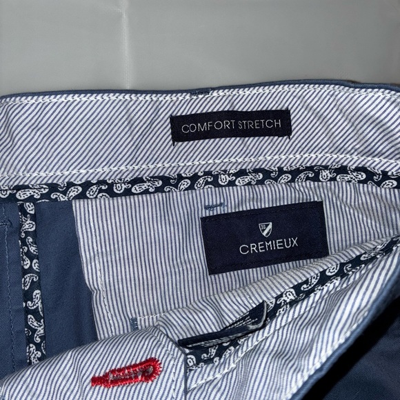Cremieux Blue 30 Waist Men Shorts Flat Front Chino 9” Inseam Preppy seersucker - Picture 2 of 6